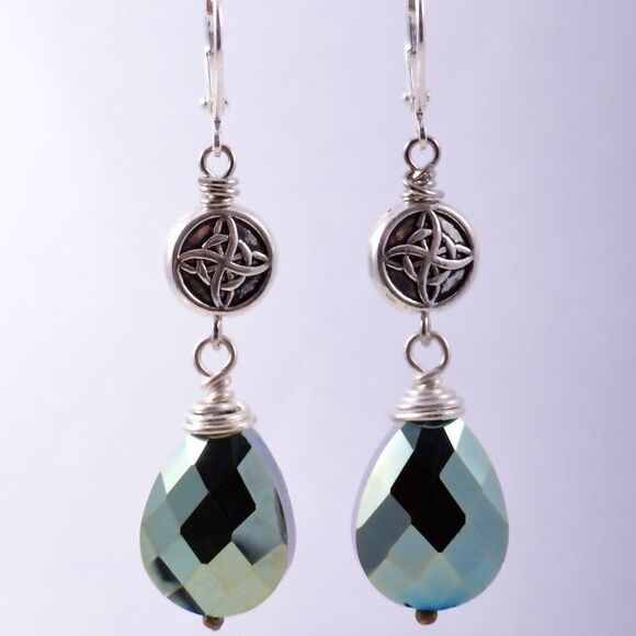 Silver Celtic Knot Earrings - Picture 1 of 5